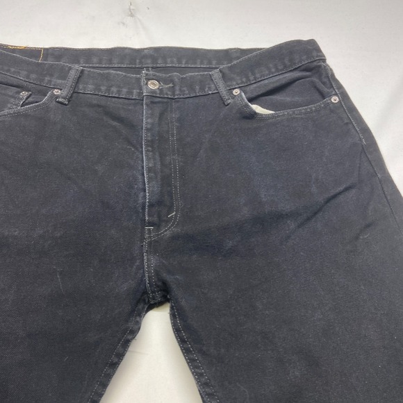 Levi's 505 Regular Fit Jeans Men's 42x30 Black Denim Straight Leg Mid Rise - Picture 14 of 15